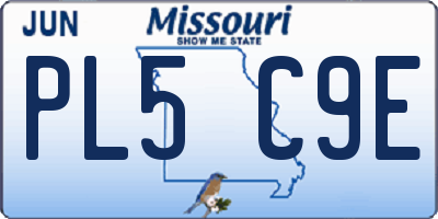 MO license plate PL5C9E
