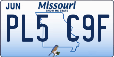 MO license plate PL5C9F