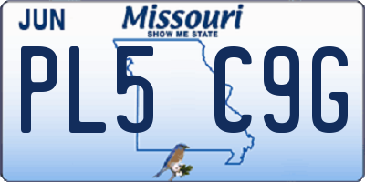 MO license plate PL5C9G