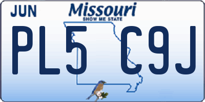 MO license plate PL5C9J