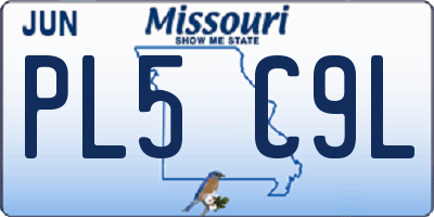 MO license plate PL5C9L