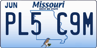 MO license plate PL5C9M