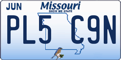 MO license plate PL5C9N