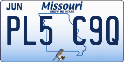 MO license plate PL5C9Q