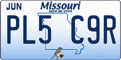 MO license plate PL5C9R