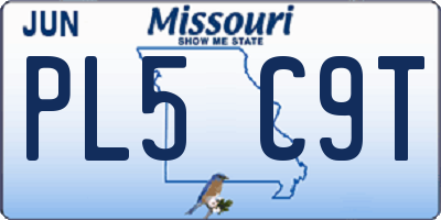 MO license plate PL5C9T
