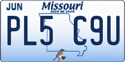 MO license plate PL5C9U