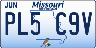 MO license plate PL5C9V