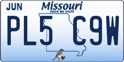 MO license plate PL5C9W