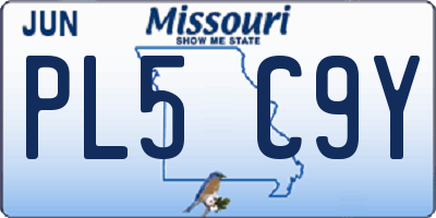 MO license plate PL5C9Y
