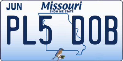 MO license plate PL5D0B