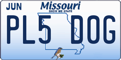 MO license plate PL5D0G