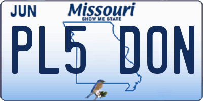 MO license plate PL5D0N