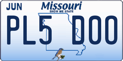 MO license plate PL5D0O