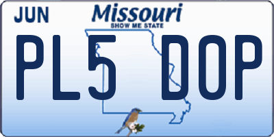 MO license plate PL5D0P