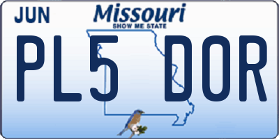 MO license plate PL5D0R