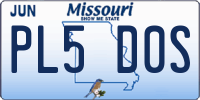 MO license plate PL5D0S