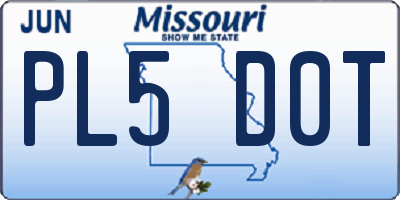 MO license plate PL5D0T