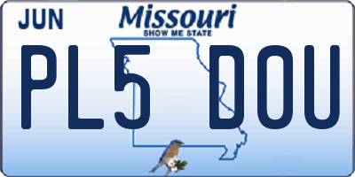 MO license plate PL5D0U