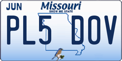 MO license plate PL5D0V
