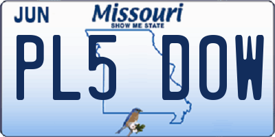 MO license plate PL5D0W