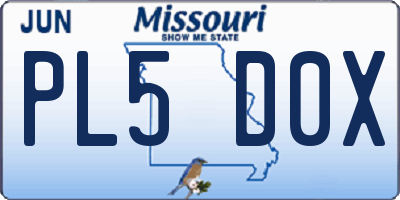 MO license plate PL5D0X