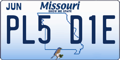 MO license plate PL5D1E