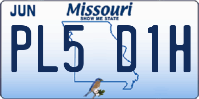 MO license plate PL5D1H