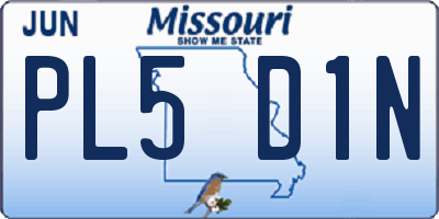 MO license plate PL5D1N