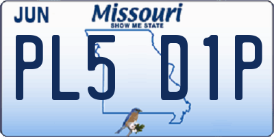 MO license plate PL5D1P