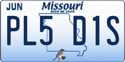 MO license plate PL5D1S