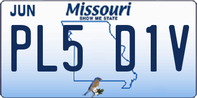 MO license plate PL5D1V