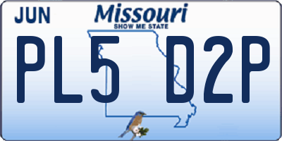 MO license plate PL5D2P
