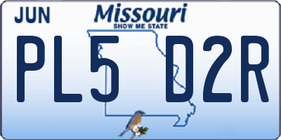 MO license plate PL5D2R