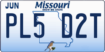 MO license plate PL5D2T