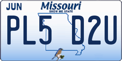 MO license plate PL5D2U
