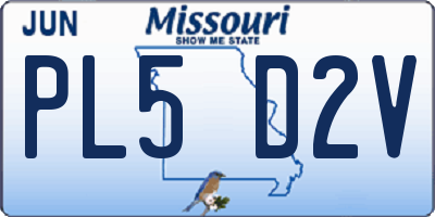 MO license plate PL5D2V