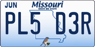 MO license plate PL5D3R