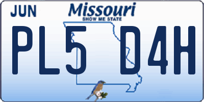 MO license plate PL5D4H
