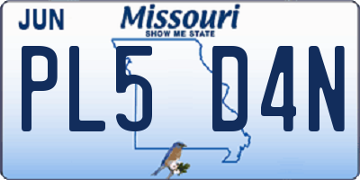 MO license plate PL5D4N