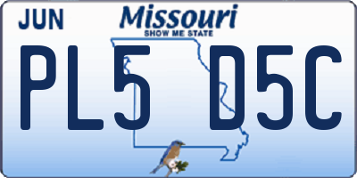 MO license plate PL5D5C