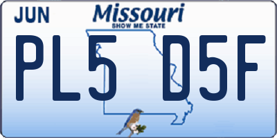 MO license plate PL5D5F