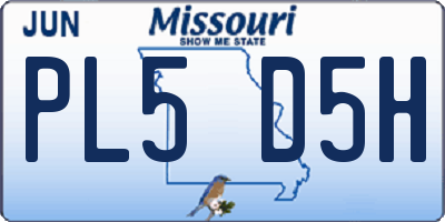 MO license plate PL5D5H