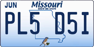 MO license plate PL5D5I