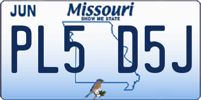 MO license plate PL5D5J