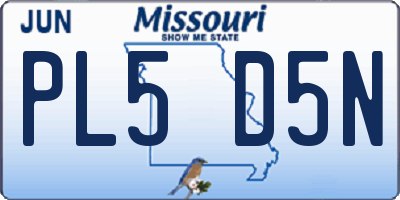 MO license plate PL5D5N