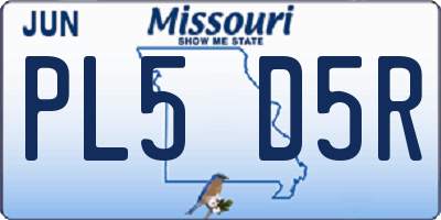 MO license plate PL5D5R