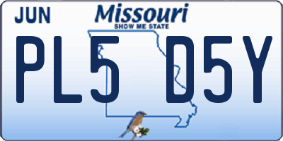 MO license plate PL5D5Y