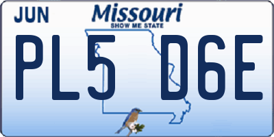 MO license plate PL5D6E