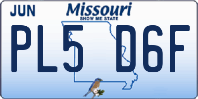 MO license plate PL5D6F